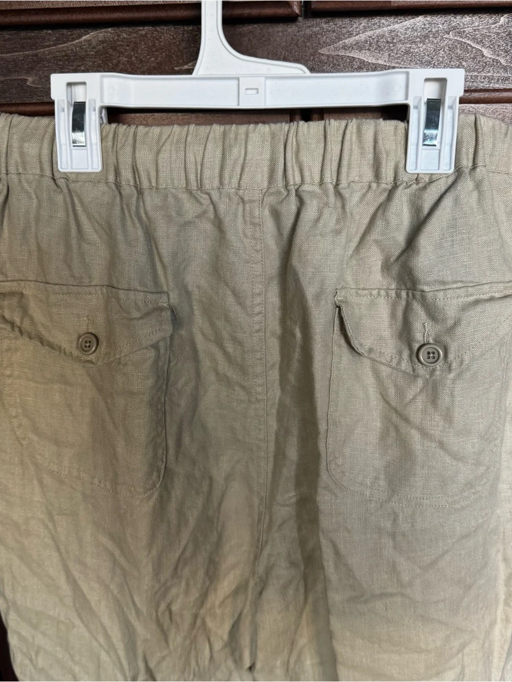 Natural Blue Visitor 100% Linen Drawstring Pants XL Beige